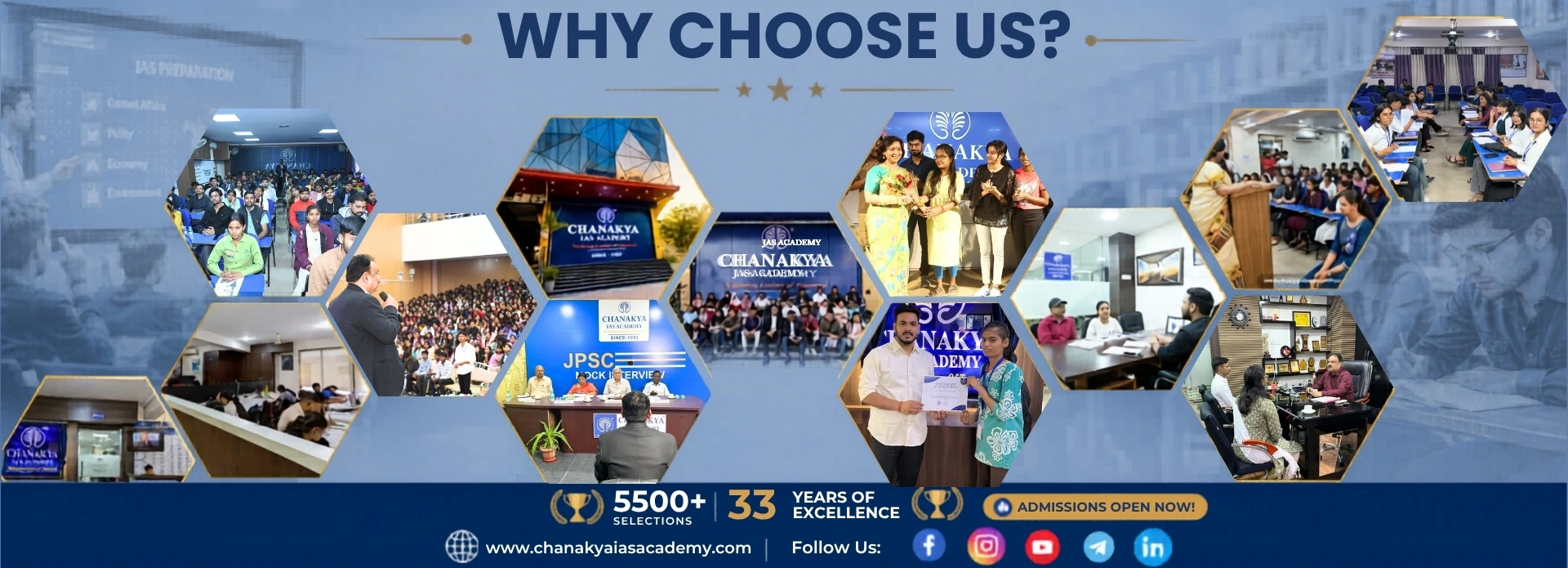 Students, classrooms, mentorship sessions, and activities at Chanakya IAS Academy